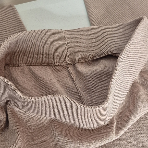 Tahari Pull-On Wide Leg Pants Elastic Waistline Ankle Slit Colorblock - Size S/6 - Picture 4 of 11